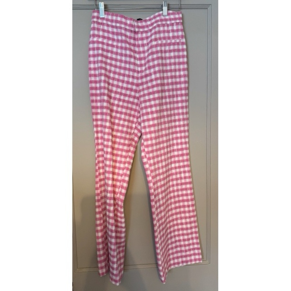 Zara- Pink and White Checkered Pants-Size Medium